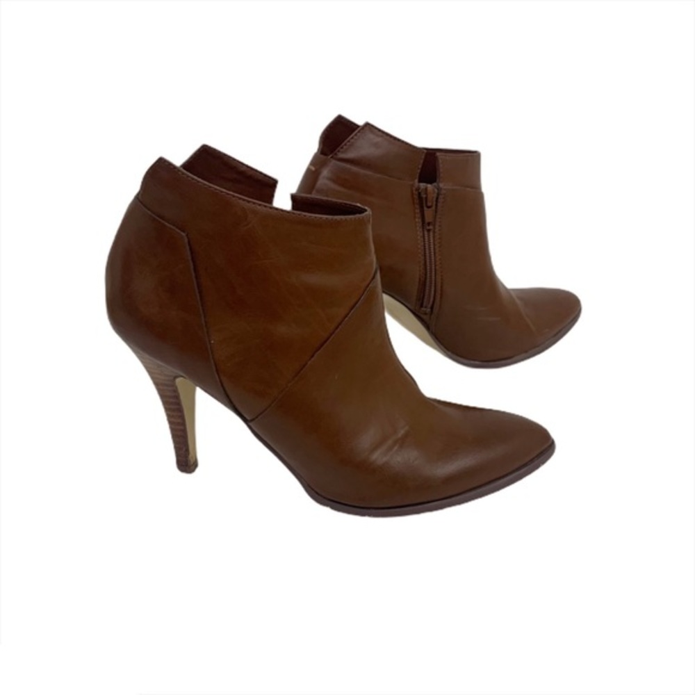 Carlos Santana Equinox Brown Leather Heeled Ankle Booties Women’s Size 8.5
